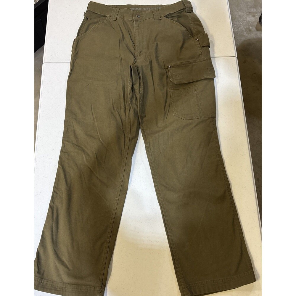 Duluth Trading Co Men’s 36x32 Coolmax Flex Fire Hose Pants Brown Gusset Crouch